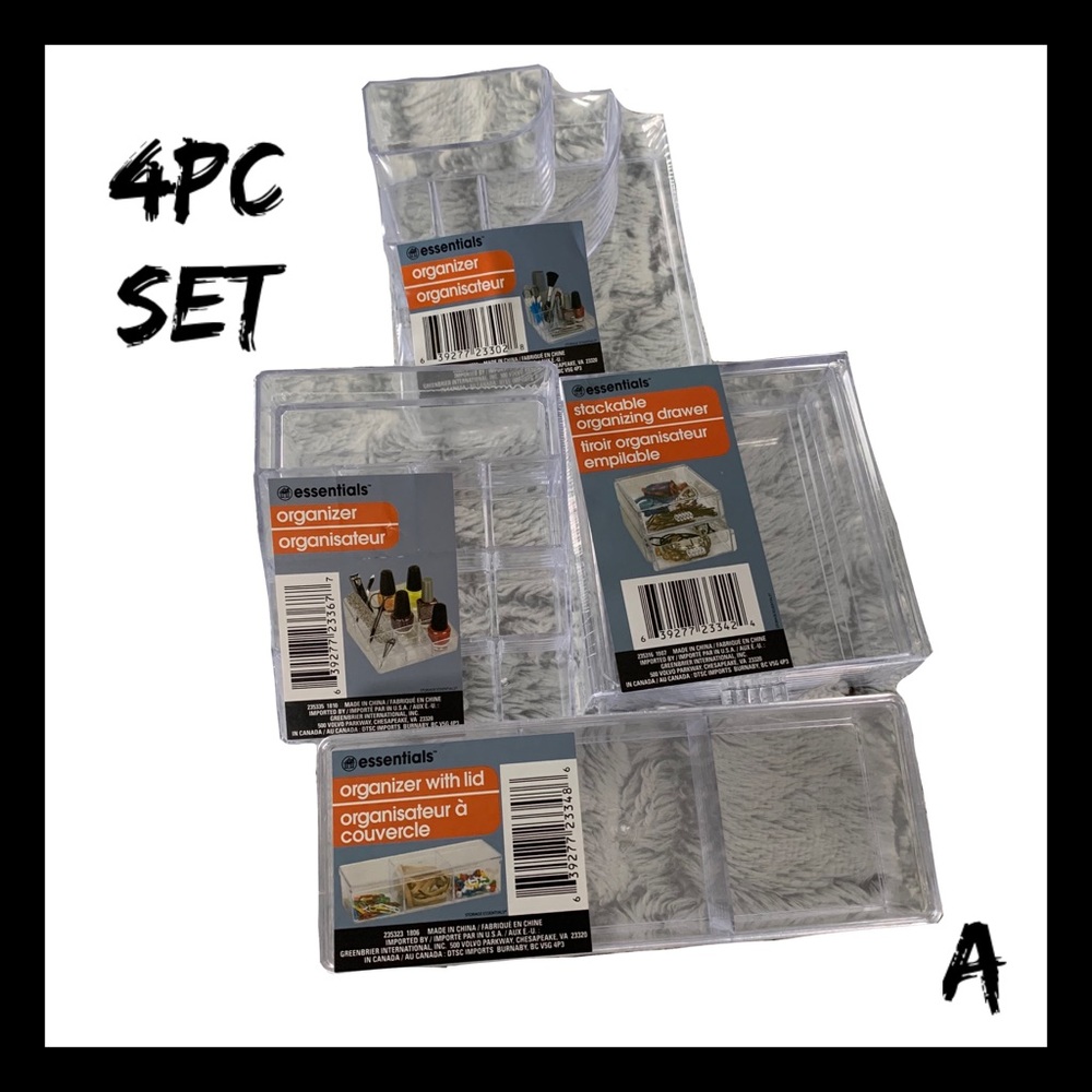4Pc Cosmetic Organizer Set NIB W2